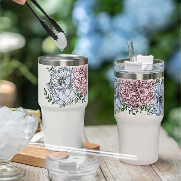 Stanley Adventure Quencher (Overseas) 23oz Travel Tumbler, CREAM FLORAL - Picture 7 of 7